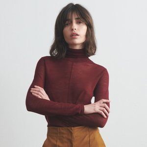 2 for $50 🌼 Thakoon Wool Cupro Tissue Turtleneck Sweater Burgundy - XS 0